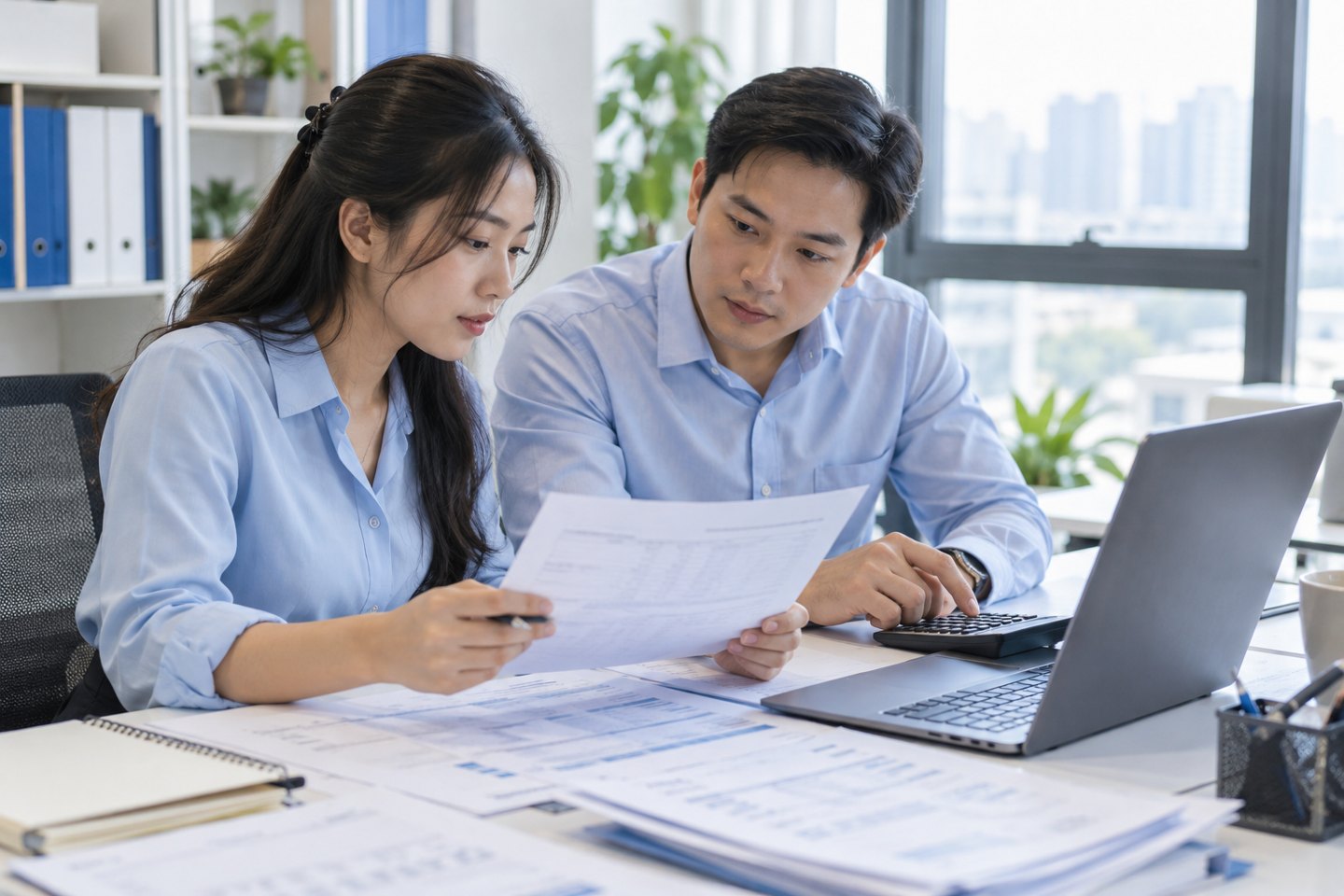Bộ phận tài chính đối chiếu hóa đơn và chứng từ