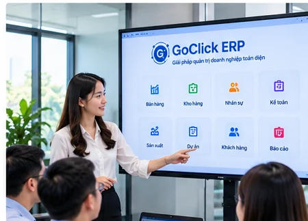 Đội ngũ doanh nghiệp Việt Nam trao đổi và phân tích dữ liệu trong văn phòng