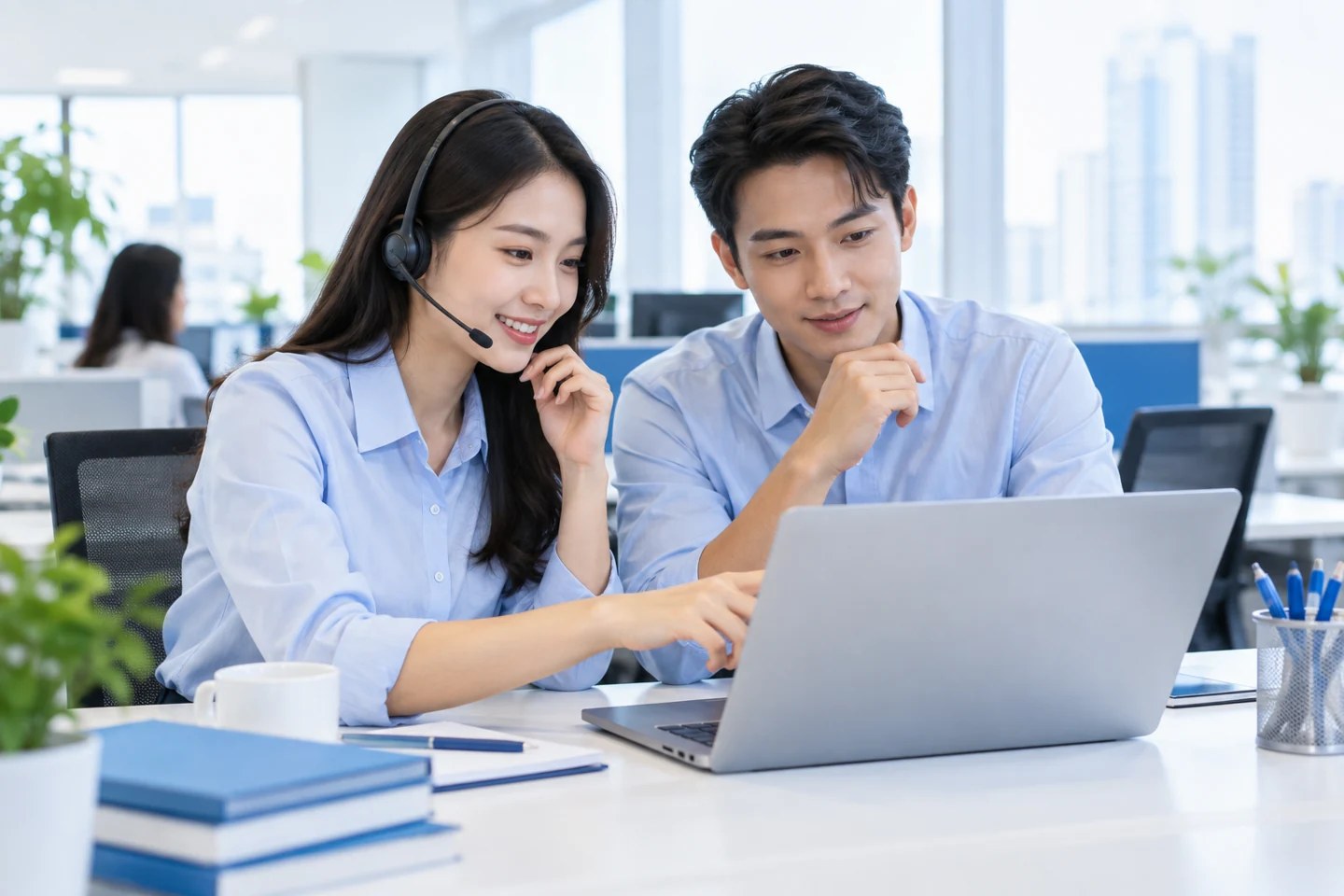 Đội ngũ chăm sóc khách hàng phối hợp trên hệ thống CRM