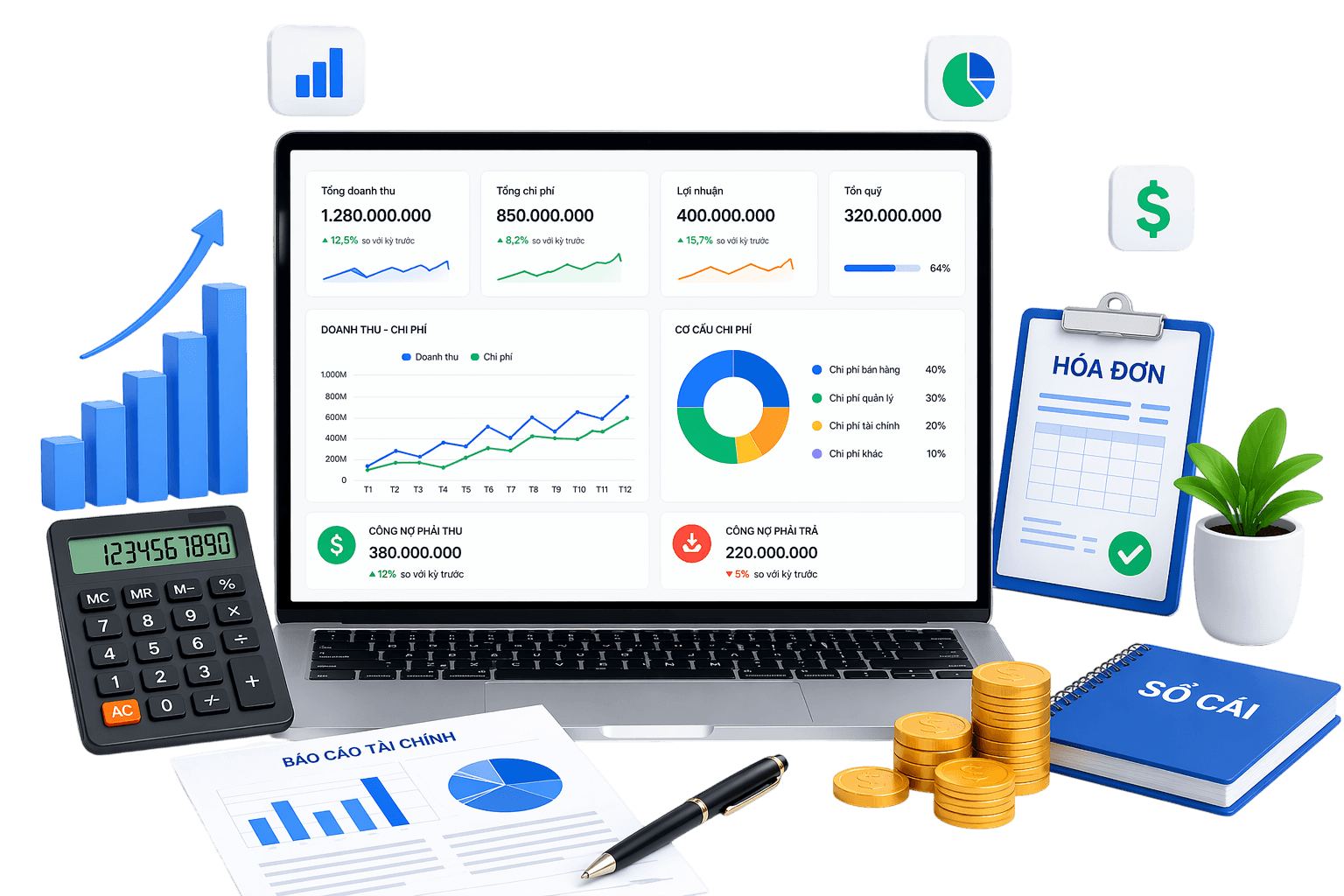 Quản lý tài chính doanh nghiệp trên Goclick ERP
